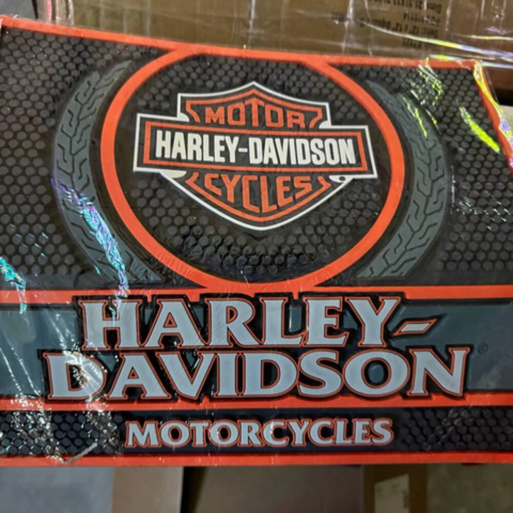 Biker Bar Mat – 12"x14" Rubber Drink Mat, Motorcycle Bar Accessory, Man Cave‎